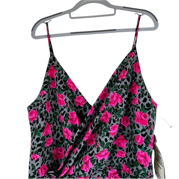 NEW Betsey Johnson Midi Dress Leopard Cheetah Print with Roses Sz 16 NWT - Picture 10 of 16